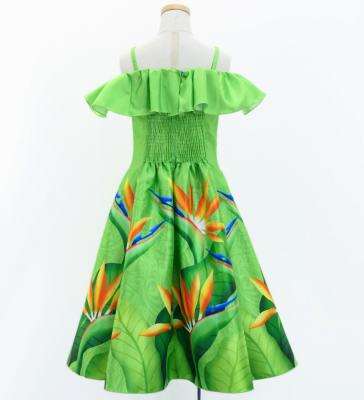 Hula Kids Midi Dress with Strelitzia Print / Luxury Collection / Yellow green / Jp85yegr