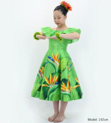 Hula Kids Midi Dress with Strelitzia Print / Luxury Collection / Yellow green / Jp85yegr