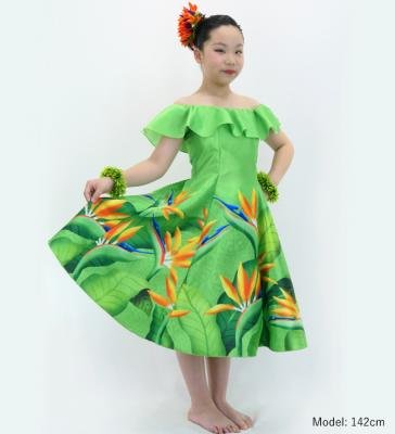 Hula Kids Midi Dress with Strelitzia Print / Luxury Collection / Yellow green / Jp85yegr