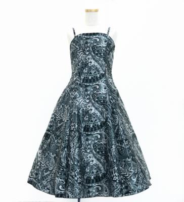 Hula Kids Shantung Dress with Kahiko&Moana Print / Luxury Collection / Gray / Jp89gy