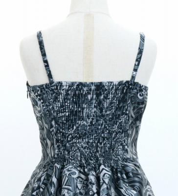 Hula Kids Shantung Dress with Kahiko&Moana Print / Luxury Collection / Gray / Jp89gy