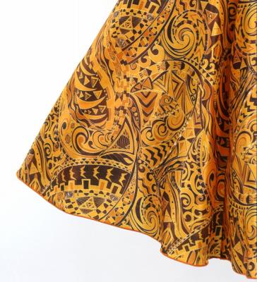 Hula Kids Shantung Dress with Kahiko&Moana Print / Luxury Collection / Orange / Jp89or