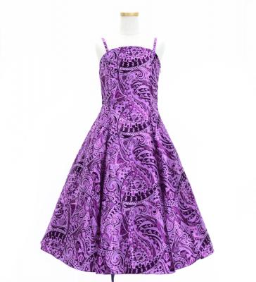 Hula Kids Shantung Dress with Kahiko&Moana Print / Luxury Collection / Purple / Jp89pu