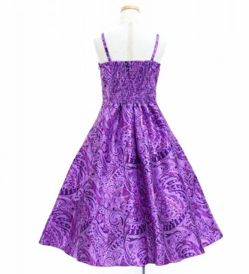 Hula Kids Shantung Dress with Kahiko&Moana Print / Luxury Collection / Purple / Jp89pu