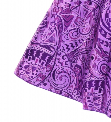 Hula Kids Shantung Dress with Kahiko&Moana Print / Luxury Collection / Purple / Jp89pu