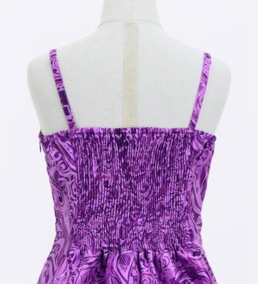 Hula Kids Shantung Dress with Kahiko&Moana Print / Luxury Collection / Purple / Jp89pu