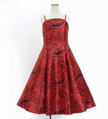 Hula Kids Shantung Dress with Kahiko&Moana Print / Luxury Collection / Red / Jp89rd