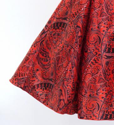 Hula Kids Shantung Dress with Kahiko&Moana Print / Luxury Collection / Red / Jp89rd
