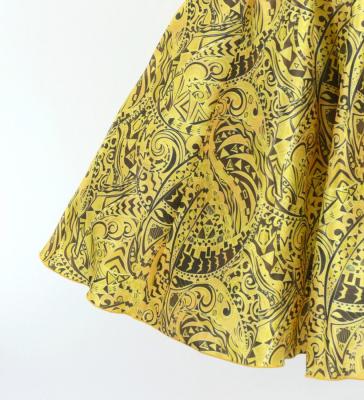 Hula Kids Shantung Dress with Kahiko&Moana Print / Luxury Collection / Yellow / Jp89ye