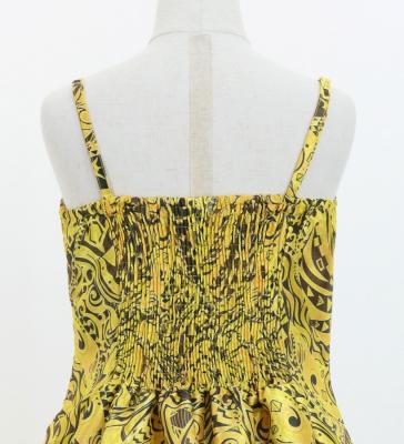Hula Kids Shantung Dress with Kahiko&Moana Print / Luxury Collection / Yellow / Jp89ye