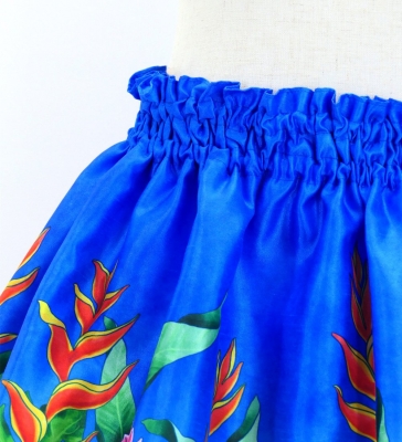 Hula Kids Shantung Pa'u Skirt with Torch Ginger & Heliconia Print / Luxury Collection / Jp92-1