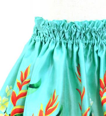 Hula Kids Shantung Pa'u Skirt with Torch Ginger & Heliconia Print / Luxury Collection / Jp92-2