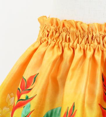 Hula Kids Shantung Pa'u Skirt with Torch Ginger & Heliconia Print / Luxury Collection / Jp92-4