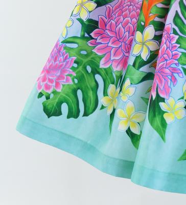 Hula Kids Shantung Pa'u Skirt with Torch Ginger & Heliconia Print / Luxury Collection / Jp92-6