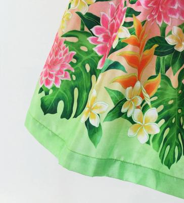 Hula Kids Shantung Pa'u Skirt with Torch Ginger & Heliconia Print / Luxury Collection / Jp92-7