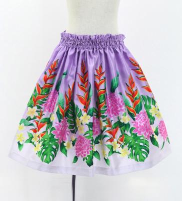 Hula Kids Shantung Pa'u Skirt with Torch Ginger & Heliconia Print / Luxury Collection / Jp92-8