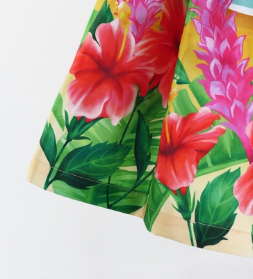 Hula Kids Shantung Pa'u Skirt with Hibiscus Print / Luxury Collection / Jp93-1