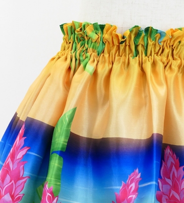 Hula Kids Shantung Pa'u Skirt with Hibiscus Print / Luxury Collection / Jp93-1