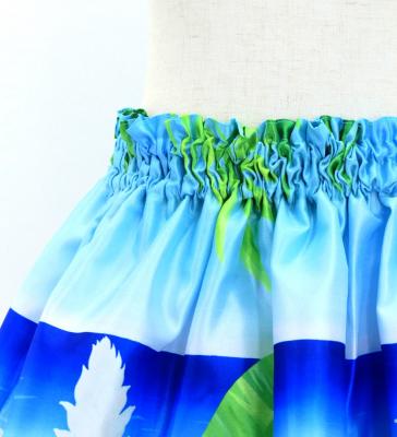 Hula Kids Shantung Pa'u Skirt with Hibiscus Print / Luxury Collection / Jp93-2