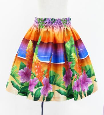 Hula Kids Shantung Pa'u Skirt with Hibiscus Print / Luxury Collection / Jp93-3