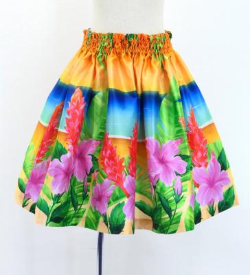 Hula Kids Shantung Pa'u Skirt with Hibiscus Print / Luxury Collection / Jp93-4