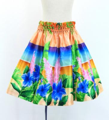 Hula Kids Shantung Pa'u Skirt with Hibiscus Print / Luxury Collection / Jp93-5