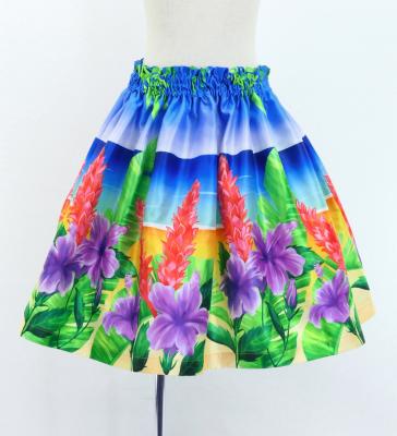 Hula Kids Shantung Pa'u Skirt with Hibiscus Print / Luxury Collection / Jp93-6