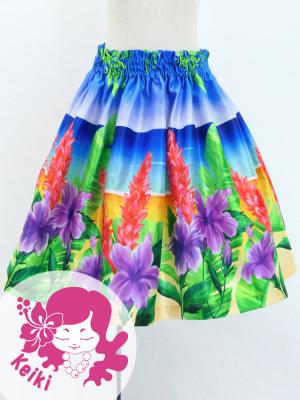 Hula Kids Shantung Pa'u Skirt with Hibiscus Print / Luxury Collection / Jp93-6