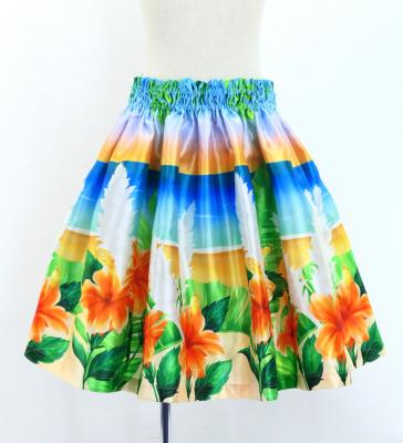 Hula Kids Shantung Pa'u Skirt with Hibiscus Print / Luxury Collection / Jp93-7