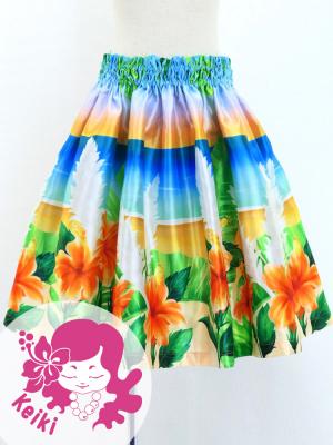 Hula Kids Shantung Pa'u Skirt with Hibiscus Print / Luxury Collection / Jp93-7