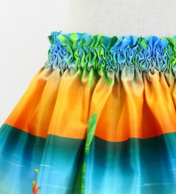 Hula Kids Shantung Pa'u Skirt with Hibiscus Print / Luxury Collection / Jp93-8