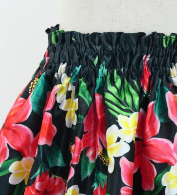 Hula Kids Shantung Pa'u Skirt with Hibiscus Print / Luxury Collection / Jp94bk