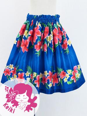 Hula Kids Shantung Pa'u Skirt with Hibiscus Print / Luxury Collection / Jp94bl