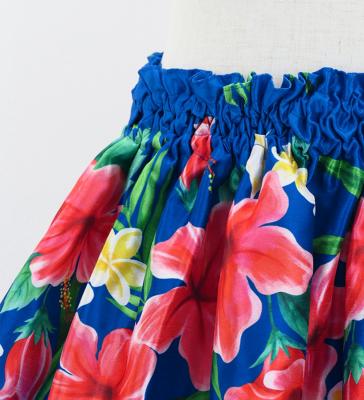 Hula Kids Shantung Pa'u Skirt with Hibiscus Print / Luxury Collection / Jp94bl