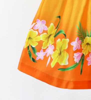 Hula Kids Shantung Pa'u Skirt with Hibiscus Print / Luxury Collection / Jp94or