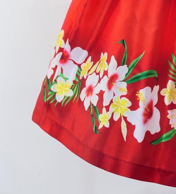 Hula Kids Shantung Pa'u Skirt with Hibiscus Print / Luxury Collection / Jp94rd