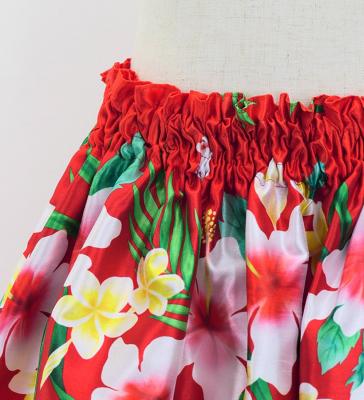 Hula Kids Shantung Pa'u Skirt with Hibiscus Print / Luxury Collection / Jp94rd