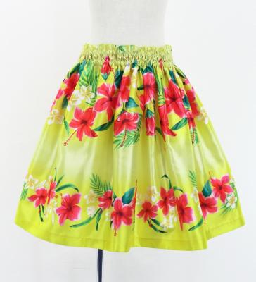 Hula Kids Shantung Pa'u Skirt with Hibiscus Print / Luxury Collection / Jp94ye