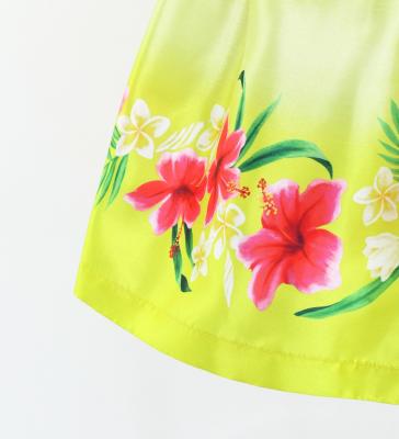 Hula Kids Shantung Pa'u Skirt with Hibiscus Print / Luxury Collection / Jp94ye