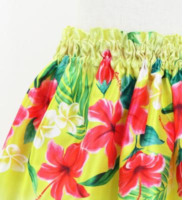 Hula Kids Shantung Pa'u Skirt with Hibiscus Print / Luxury Collection / Jp94ye