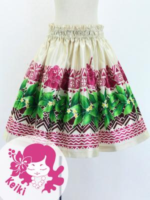 Hula Kids Shantung Pa'u Skirt with Hula girl Print / Luxury Collection / Jp95be