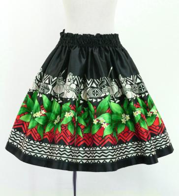 Hula Kids Shantung Pa'u Skirt with Hula girl Print / Luxury Collection / Jp95bk