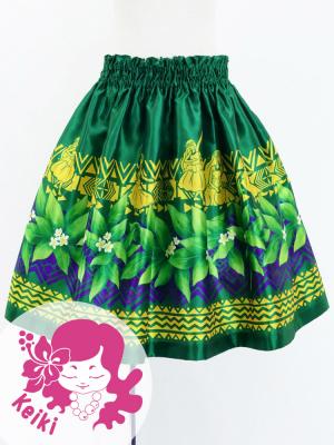 Hula Kids Shantung Pa'u Skirt with Hula girl Print / Luxury Collection / Jp95gr