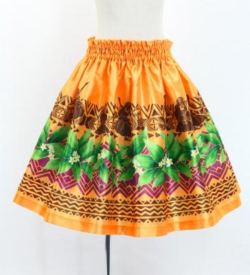 Hula Kids Shantung Pa'u Skirt with Hula girl Print / Luxury Collection / Jp95or
