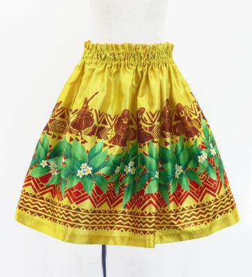 Hula Kids Shantung Pa'u Skirt with Hula girl Print / Luxury Collection / Jp95ye