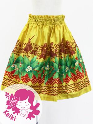 Hula Kids Shantung Pa'u Skirt with Hula girl Print / Luxury Collection / Jp95ye