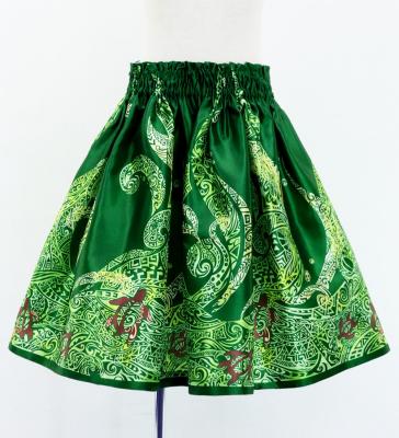 Hula Kids Shantung Pa'u Skirt with Kahiko Print / Luxury Collection / Jp96gr
