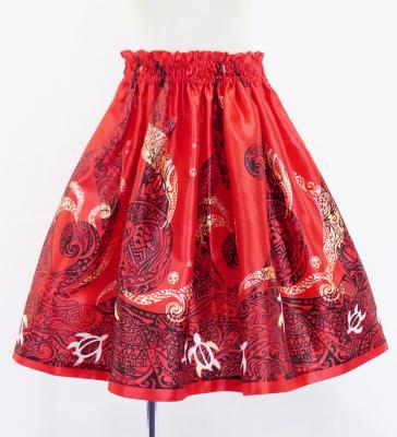 Hula Kids Shantung Pa'u Skirt with Kahiko Print / Luxury Collection / Jp96rd