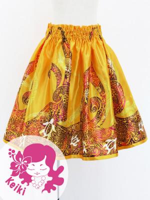 Hula Kids Shantung Pa'u Skirt with Kahiko Print / Luxury Collection / Jp96ye