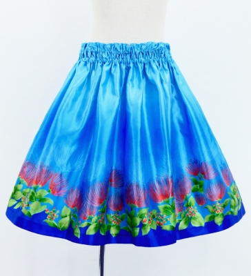 Hula Kids Shantung Pa'u Skirt with Lehua Print / Luxury Collection / Jp97bl